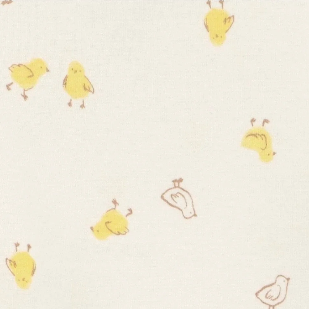 Just One You‎ by Carters Baby Pajama Set White Yellow Chick Print Footed PJs NEW
